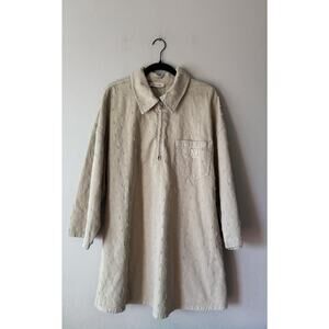 Nocturne Swing Dress Women’s Size 2 Distressed Beige Zip Collar City Modern